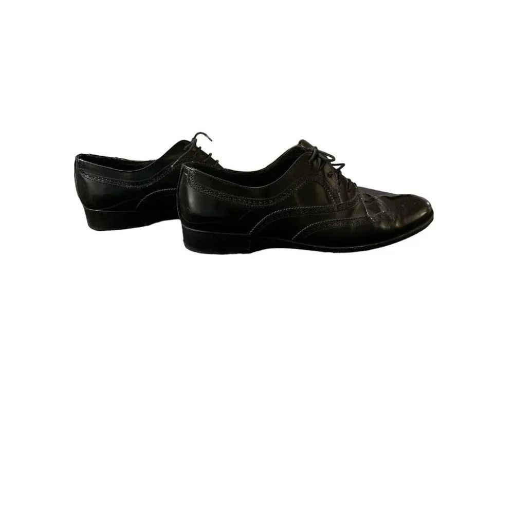 Mario Bruni Black Lace Wingtip Shoe Mens Size 10M Made In ‎ Italy Very Good
